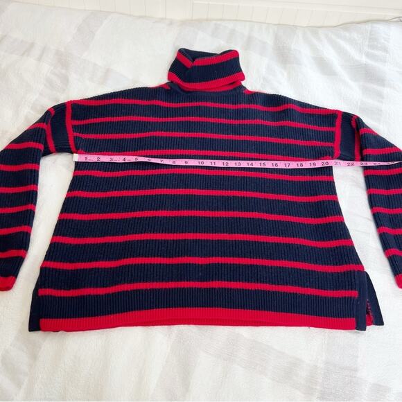 La Ligne Striped Navi Turtleneck Sweater in Navy/Red - size XS - Picture 4 of 10